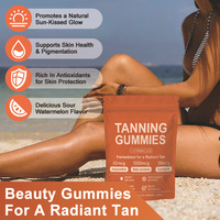 Gummies bronzantes OEM sous marque privée avec Astaxanthine, Bêta-Carotène, Lycopène et Vitamines pour une peau saine et hydratée