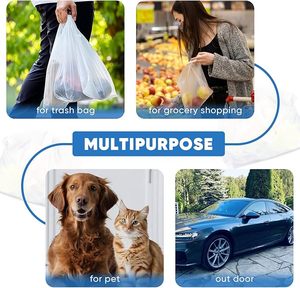 Bolsas de Compras Grandes Blancas Desechables Termoselladas Tipo Camiseta para Comercios, Supermercados y Comida para Llevar, Hechas de Polietileno de Alta Densidad (HDPE) - Product Image 5