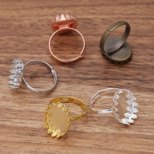 Qiyifeng cobre 5 colores integrados 13*18mm vino tapa corona anillo ajuste (05499)DIY Retro accesorios venta al por mayor joyería hallazgos judío - Product Image 1