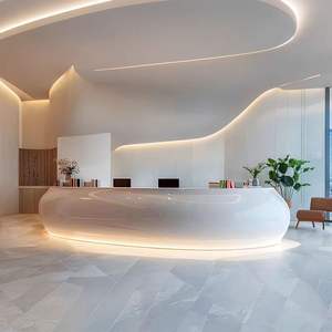 Mostrador de Recepción Moderno y Duradero de MDF con Forma Personalizada, Mostrador de Recepción para Empresa, Mostrador de Caja para Salón de Belleza, Mostrador de Recepción - Product Image 5