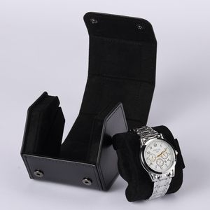 Étui de voyage en <span class=keywords><strong>cuir</strong></span> pour montres, étui en <span class=keywords><strong>cuir</strong></span> pour 1 montre et bracelets précieux (noir) - Product Image 4