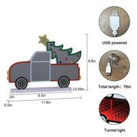 Lampe LED néon 3D miroir infini en forme de camion de Noël, personnalisable en usine, pour la décoration de la maison et des magasins en période de fêtes, OEM, faible MOQ