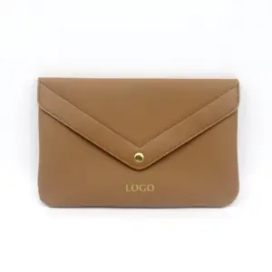 Kwaliteit Bruin Pu Lederen Clutch Bag Klassieke Envelop Vorm Brown Vegan Lederen Vrouwen Koppelingen Dagelijks Gebruik Clutch Purse