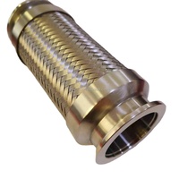 Tuyau soufflé métallique tressé KF40 certifié ATEX en SUS316L, antidéflagrant, longueur personnalisée, haute pression, pour produits chimiques, 1 pièce