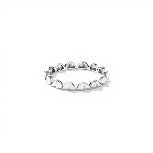 925 Silver Rhodium Plated Spike <b>Ring</b> Punk Style <b>Wedding</b> Band Women's Fine Jewelry - Product Image 1