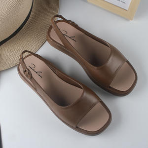 Heli Shark été nouveau Style extérieur PVC <span class=keywords><strong>sandales</strong></span> bout ouvert femmes mode tendance couleur unie décontracté plate-forme sangle arrière chaussures - Product Image 3