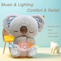 Ours en peluche interactif LED respirant - Animal en peluche personnalisé avec tissu super doux pour soulager le stress, unisexe, 0-24 mois