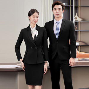 Unisex Autumn Winter Formal Suit For Hotel Receptionists And Restaurant Staff <b>Work</b> Uniforms Polyester Woven - Product Image 2