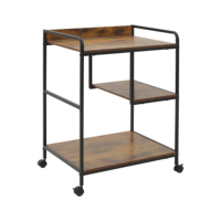 Table d'imprimante mobile avec roulettes pour le rangement et l'organisation du bureau à domicile, étagère pour ordinateur de bureau et déchiqueteuse - Brun rustique