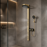 Conjunto de Ducha para Baño, Panel de Ducha Impermeable para Hotel, Instalación Montada en la Pared, Sistema de Columna de Ducha de Lujo con Mezclador