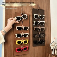 Support mural en cuir PU pour lunettes de soleil, 5 fentes, organisateur de présentation et de rangement pour lunettes, support mural suspendu pour lunettes