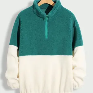 Custom Winter Warm Knit Cardigan Zipper Sweater Men's Casual Pullover Polar Fleece Sweatshirt