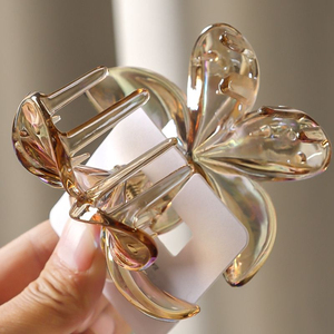 Pinces à cheveux transparentes de 8 cm en forme de fleur, pince à cheveux premium Frangipani avec carte, pince à cheveux pour femme et fille, fabrication en usine - Product Image 5