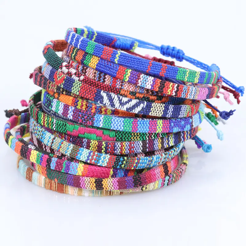 2022 GT Bohemian Rainbow Colors Braided Friendship Men Women Nepalese Nation Bracelet Handmade Boho Bracelet Anklet