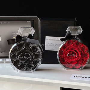 Nuevo diseño más popular, flor natural preservada, <span class=keywords><strong>rosa</strong></span> para siempre, rosas, flor estabilizada en botella de perfume Acrílico - Product Image 2