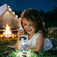 Nouvelle arrivée Lampe torche en silicone Panda rechargeable par USB, lumière LED mignonne en forme d'animal pour enfants, camping
