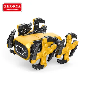 Zhorya Robot anjing interaktif, mainan Robot anjing batang perakitan cerdas semua medan 140 buah