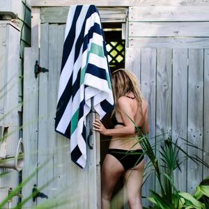 Serviettes <span class=keywords><strong>de</strong></span> <span class=keywords><strong>plage</strong></span> promotionnelles en coton biologique à séchage rapide, anti-sable, imprimées sur mesure, à rayures, <span class=keywords><strong>pour</strong></span> femme, grande taille - Product Image 6