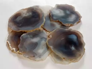 Natural <b>Agate</b> Crystal <b>Coaster</b> Golden Plated Irregular Gemstone Plate Handmade Decor for Home Gift - Product Image 2