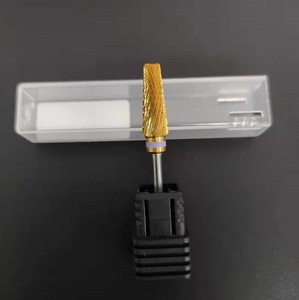 <span class=keywords><strong>BYoung</strong></span> Beauty Salon Brocas de Carburo Cónicas de Doble Punta 5 en 1 Pro de Acero Inoxidable Dorado y Plateado para Uñas, Fresa Rotatoria de Corte Cruzado de 6.0mm - Product Image 6