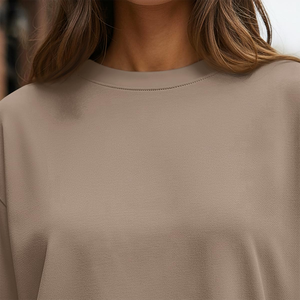 Felpe <span class=keywords><strong>Oversize</strong></span> da Donna a Maniche Lunghe, Top Basici con Spalle Cadenti, Pullover Casual Personalizzabile per Allenamento Autunnale - Product Image 2