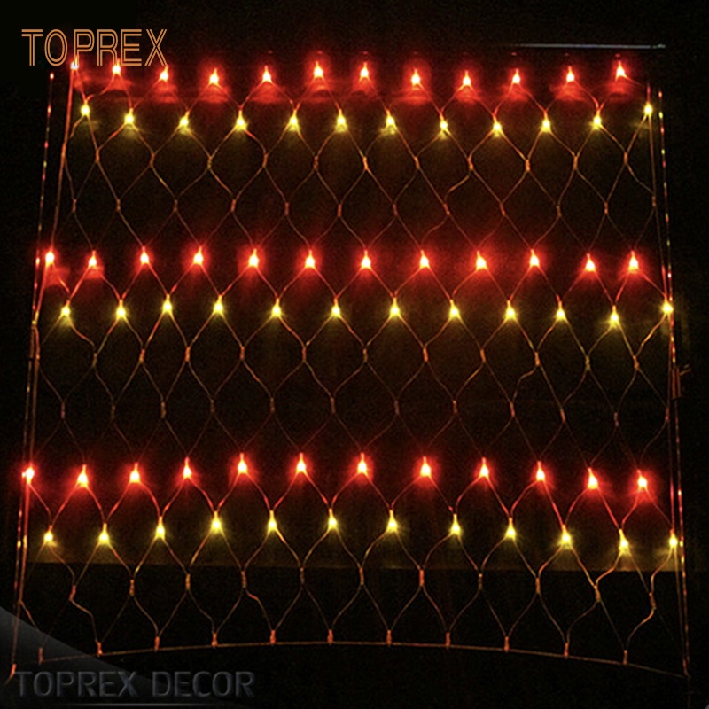For TOPREX Fairy String Lights Waterproof Plastic Fish Net LED Mesh for Outdoor Christmas Decor IP44 Ceiling Holiday Decorate