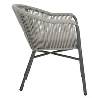 Chaises d'extérieur modernes, mobilier de patio, chaises empilables en aluminium et corde pour hôtel, restaurant, bistrot, café, salon, jardin, salle à manger