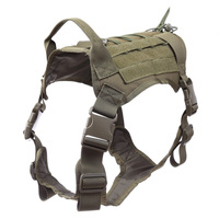Harnais tactique pour chien en nylon 1000D imperméable, système de transport en maille résine anti-traction, poche intérieure zippée, taille moyenne