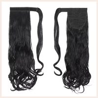 Extensions de cheveux queue de cheval à clipser de 17 pouces Wrap-Around Big Wavy Curly Ponytail Fluffy Perruque synthétique pour femmes