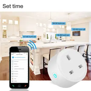 Power Monitor Function UK Standard 16A Smart Wifi Outlet Plug Socket Voice Control for Alexa Google Home