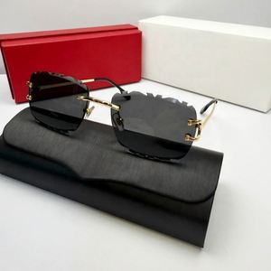 Gafas de Sol de Diseño con Corte de Diamante Sin Montura para Mujer y Hombre, Nuevo Modelo con Estuche y Recibos de Marca Famosa - Product Image 4