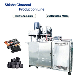 Ligne de production complète de charbon à chicha, presse à briquettes de charbon rondes en forme de disque pour coque de noix de coco et poudre de charbon de bambou - Product Image 1