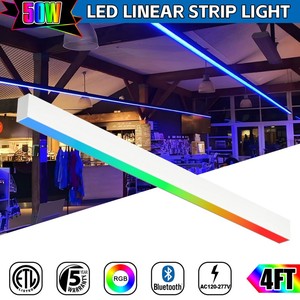 Luminaires LED intelligents modernes pour usage commercial, dimmables et à couleur réglable RGBCW, 16+ couleurs changeantes, éclairage linéaire architectural - Product Image 1