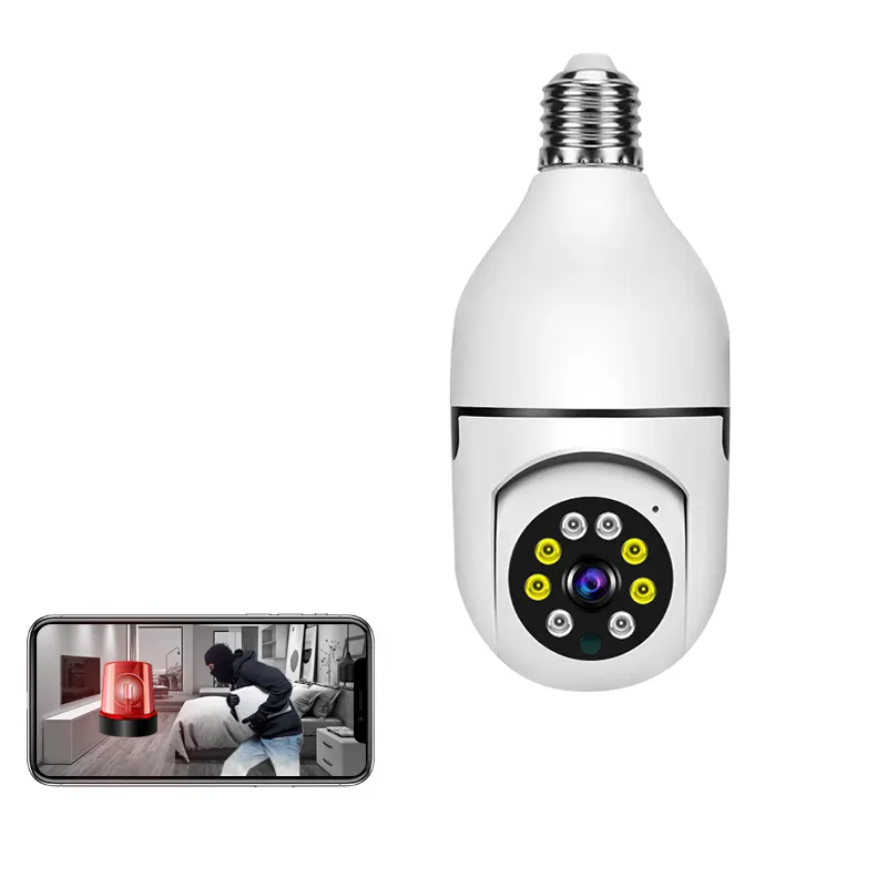 Световая Беспроводная лампа CCTV 360 градусов обзора 720P Мини Скрытая домашняя система видеонаблюдения