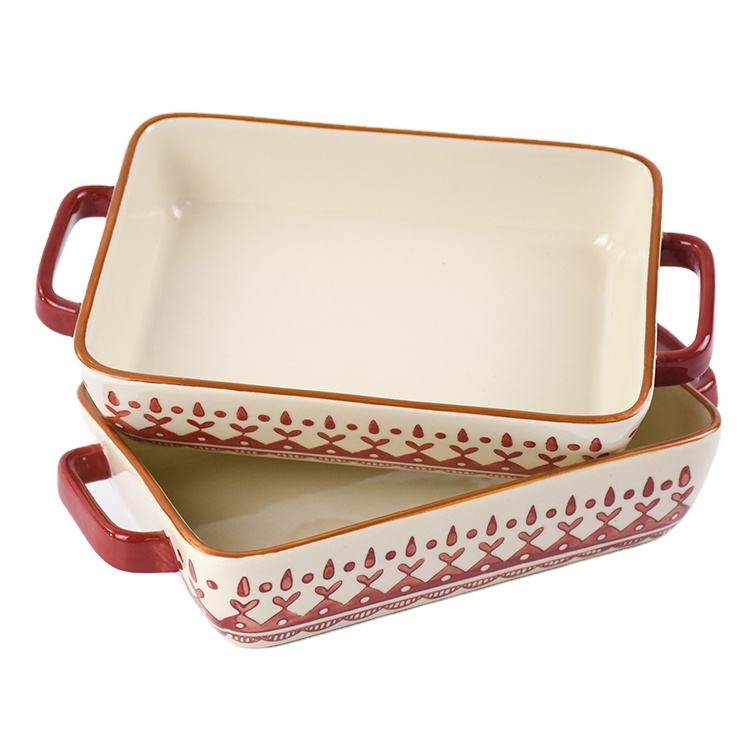Custom Printing Ceramic Bread Baking Tray Pan for Microware