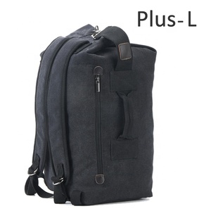 Fashion Outdoor Travel Luggage <strong>Black</strong> Portable Korean Solid Color Large Capacity Sport Rucksack Multifunction Men Canvas <strong>Backpack</strong> - Product Image 5