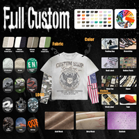 T-shirt Homme Double Couche Manches Longues Camouflage Drapeau 300gsm 100% Coton Imprimé Graphique Coupe Boxy Streetwear Lourd