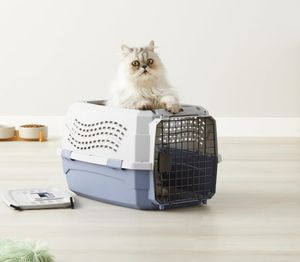 กระเป๋าใส่สัตว์เลี้ยงสำหรับสุนัขขนาดเล็ก ทำจากเหล็กและพลาสติก PP แข็งแรง ทนทาน ดีไซน์คลาสสิก ทันสมัย เหมาะสำหรับการเดินทางด้วยรถยนต์ สะดวกสบายและเป็นมิตรกับสิ่งแวดล้อม - Product Image 2