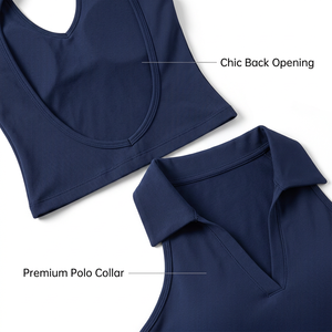 Ensembles de yoga sans couture bleu marine premium pour femmes avec justaucorps dos nu et short taille haute 2 pièces – Collection Fitness - Product Image 6
