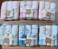 Ensemble de 6 serviettes de bain pour bébé, cape à capuche pour nouveau-né, couverture carrée douce, mini-gants de toilette, séchage rapide, motif floral, extérieur