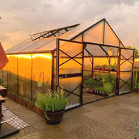 Serre verte extérieure de plain-pied de haute qualité petite serre en polycarbonate d'aluminium de mur pour la croissance des plantes