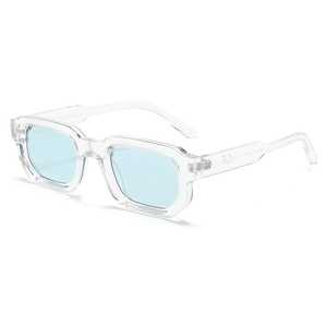 Lunettes de soleil Panthos rectangulaires transparentes bleues anti-lumière bleue, monture intégrale, unisexe, protection solaire adulte, légères - Product Image 1