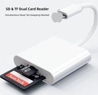 Lecteur de cartes OTG pour iPhone OEM/ODM, adaptateur 2-en-1 SD/TF, transfert haute vitesse pour photos et vidéos