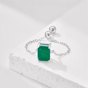 Dylam in Stock No Moq Dainty S925 <b>Silver</b> Rhodium 18K Gold Plated <b>Adjustable</b> Link Chain Rectangle 5A Zirconia Jewelry <b>Rings</b> - Product Image 5