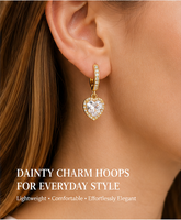 Boucles d'oreilles créoles en zircon plaqué or 18 carats, pendantes CZ, en forme de cœur, papillon, étoile, lune, pour femme