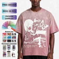T-shirt Homme Vintage Délavé avec Logo Personnalisé 100% Coton Lourd Impression DTG Prêt à l'emploi Commande en Gros Streetwear Oversize Manches Courtes