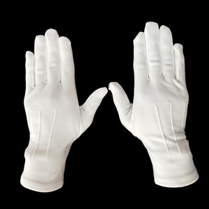 Smoking de cérémonie de luxe blanc naturel pour le théâtre Gants lavables en coton coréen avec fond élastique sans pression - Product Image 2
