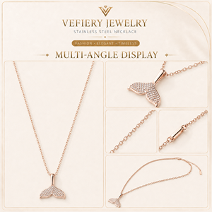 Collier tendance en acier titane couleur or avec pendentif géométrique pour femme - Product Image 4