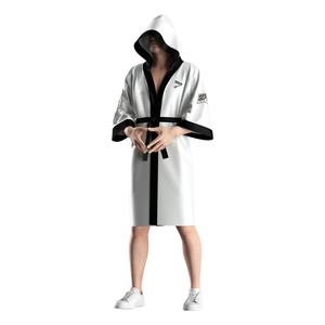 Bata de Boxeo Personalizada en Blanco y Negro para Entrenamiento en Club y MMA Kickboxing - Product Image 3