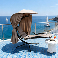Chaise longue suspendue d'extérieur avec coussin, couleur personnalisable, styles multiples, mobilier de loisirs résistant aux intempéries